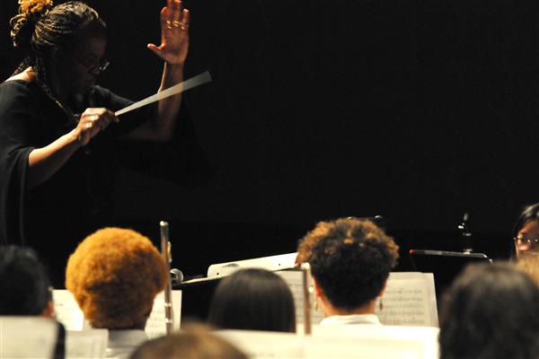 Students performing at the 2023-2024 All County Band Concert
